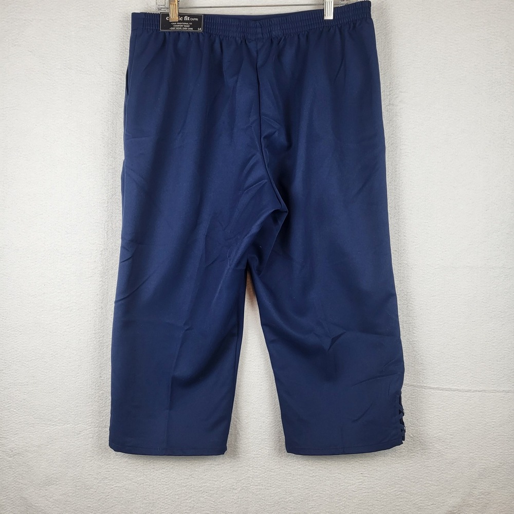 Alfred Dunner Classic Fit New‎ Capri Navy Pants Comfort Waist Easy Wear Size 14 - Picture 3 of 8